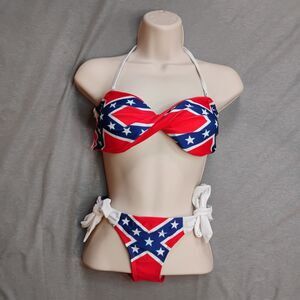 InGear Rebel Flag Bikini Set Medium Confederate Southern Belle Removable Straps